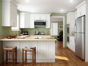 ice-white-shaker-kitchen-cabinets-simple crown (1)