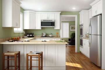 ice-white-shaker-kitchen-cabinets-simple crown (1)